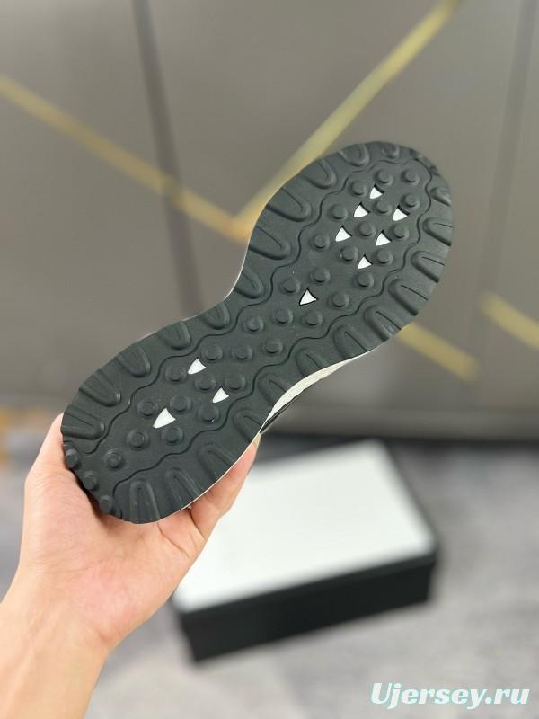 2024 Men Gucci black white fabric suede sneakers MJ00260