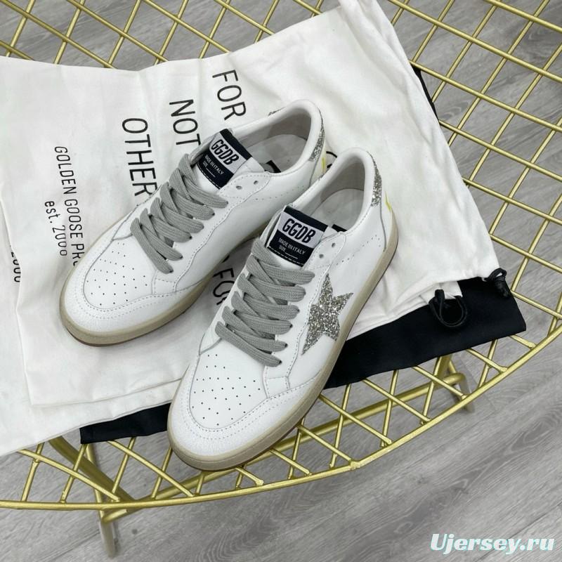 2024 Unisex GGDB White Silver Leather Sneakers MJ00260