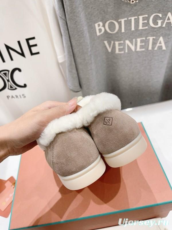 2024 Unisex LP Beige Suede Shearling Loafers MJ00300