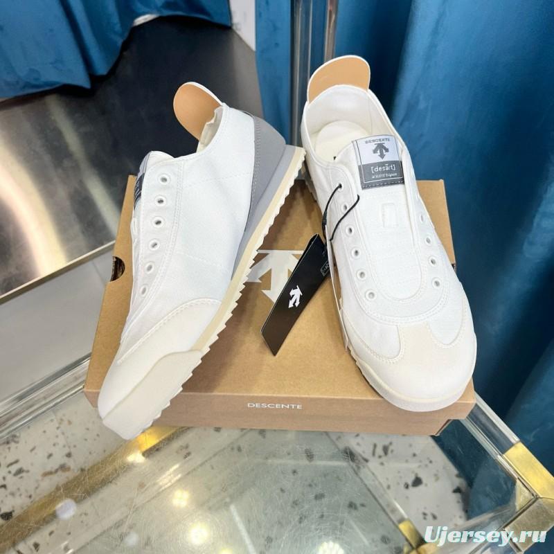 2024 Unisex Descente White Grey Canvas Plimsolls MJ00280