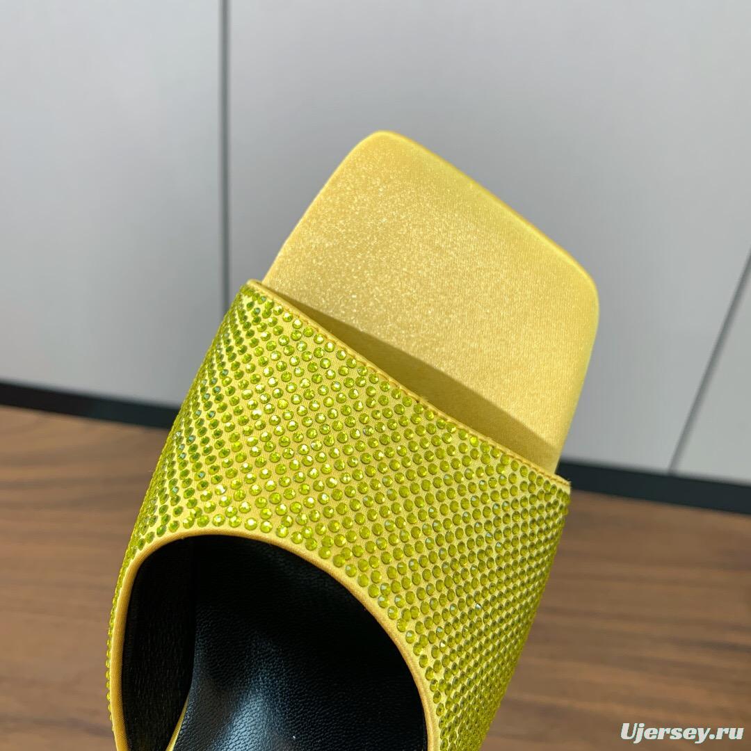 2025 Women VERSACE Yellow Leather Slippers