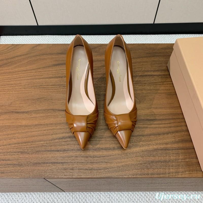 2025 Women Gianvito Rossi Brown Leather High Heels KFY00300