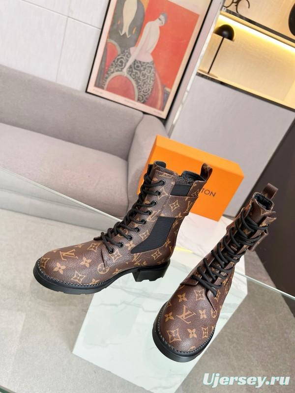 2024 Women Louis Vuitton Brown Leather Boots MJ00320