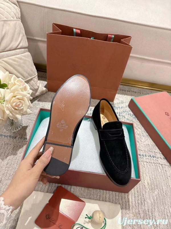 2025 Women Le Parmentier Black Suede Loafer LY00400