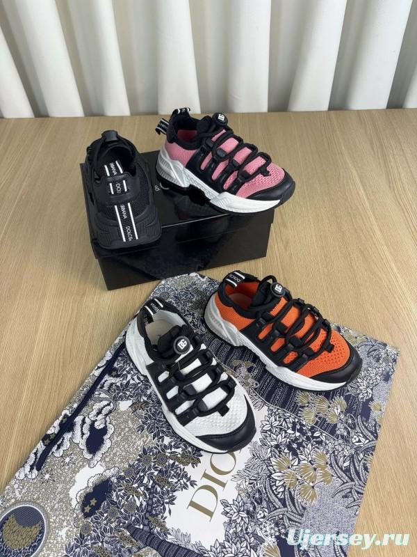 2024 Kids Dolce & Gabbana Black Orange White Pink Fabric Sneakers