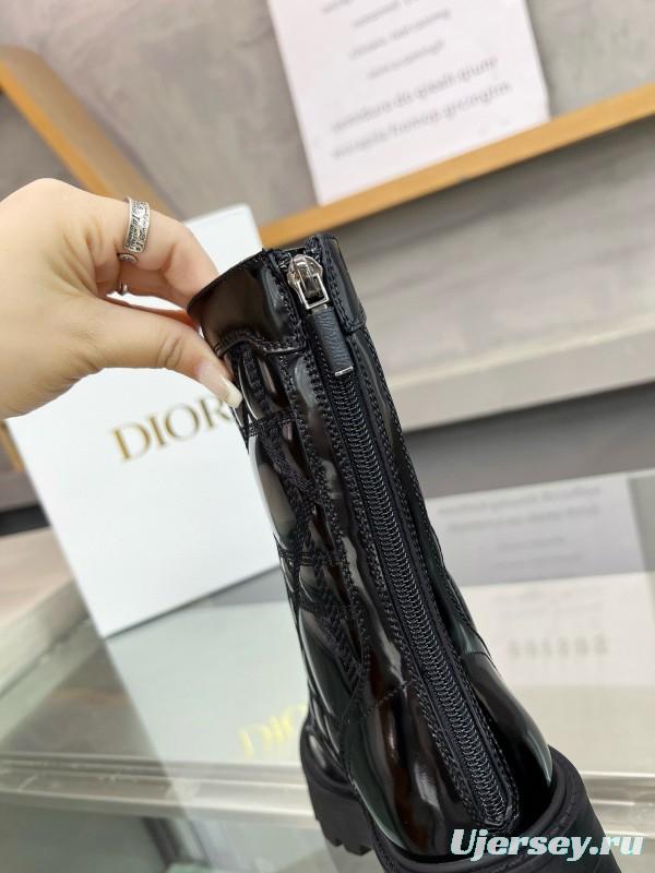 2024 Women Dior Black Leather Boots MJ00430