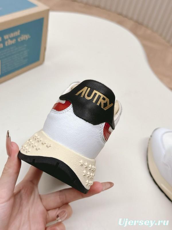 2024 Women Autry White Red Black Leather Mesh Sneakers MJ00330