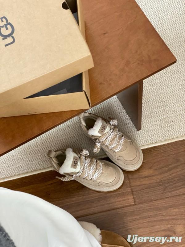 2024 Women UGG Beige Suede Textile Casual Shoes MJ00290