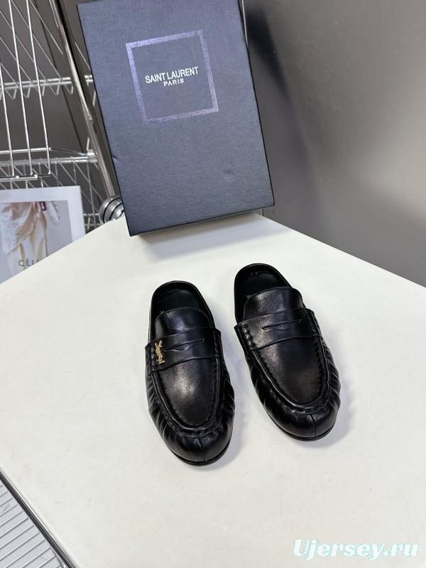 2025 Women Yves Saint Laurent Black Calfskin Loafer KFY00330