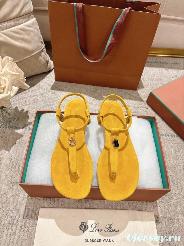 2025 Women LP Yellow Suede Sandals LY00250