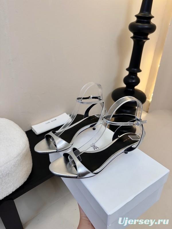 2025 Women The Row Silver Leather Sandals