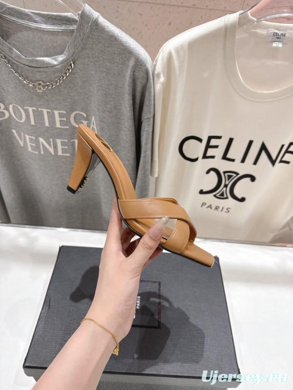 2025 Women Yves Saint Laurent Beige Leather High Heels