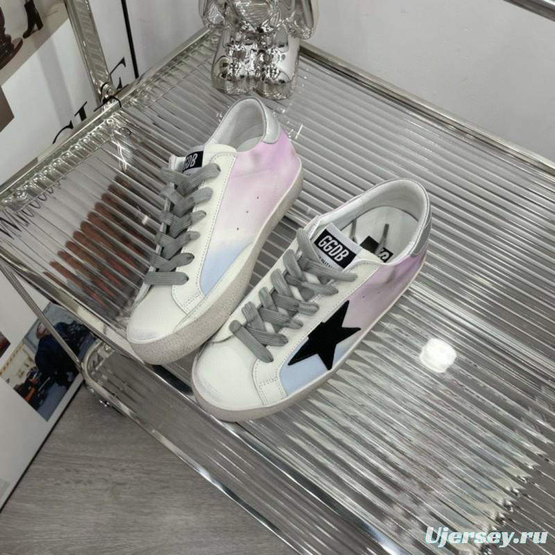 2025 Unisex GGDB White Pink Blue Leather Suede Sneakers