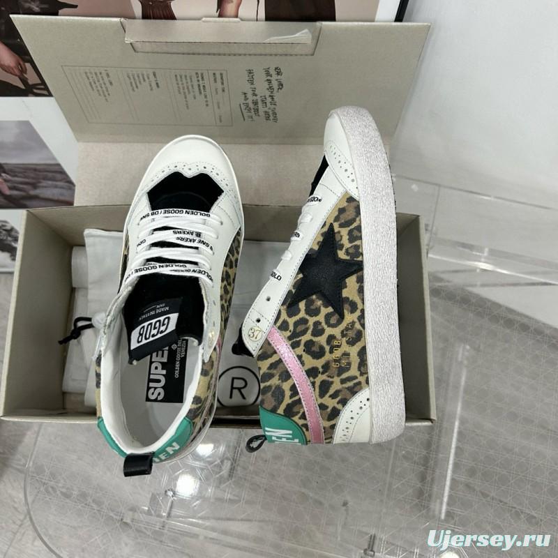 2024 Unisex GGDB Leopard Pink Green Leather Suede High Top Sneakers MJ00300