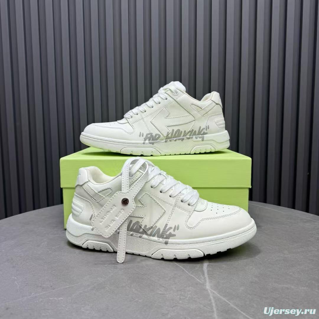 2025 Unisex Off-White White Leather Sneakers KFY00310