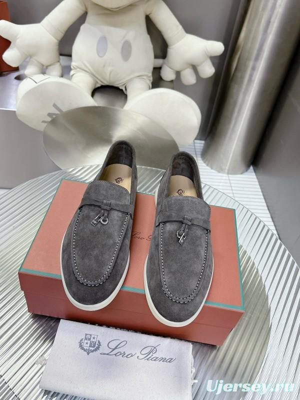 2024 Unisex Le Parmentier Gray Suede Loafers MJ00270