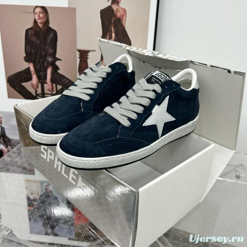 2024 Unisex GGDB Navy White Suede Leather Low-Top Sneakers MJ00260
