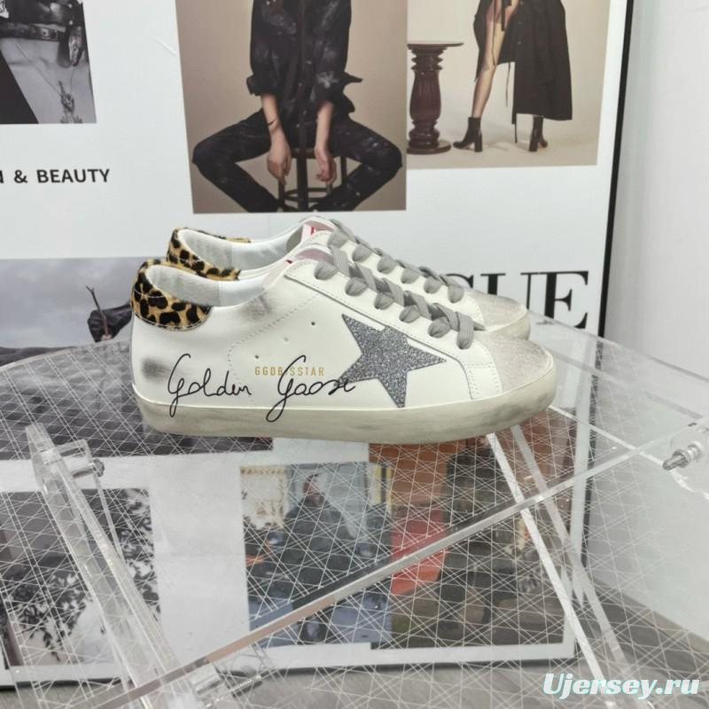 2025 Women GGDB White Grey Leather Suede Sneakers
