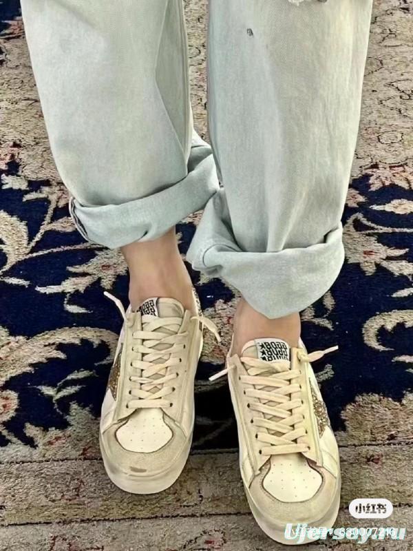 2024 Unisex GGDB White Beige Suede Leather Low-Top Sneakers MJ00260