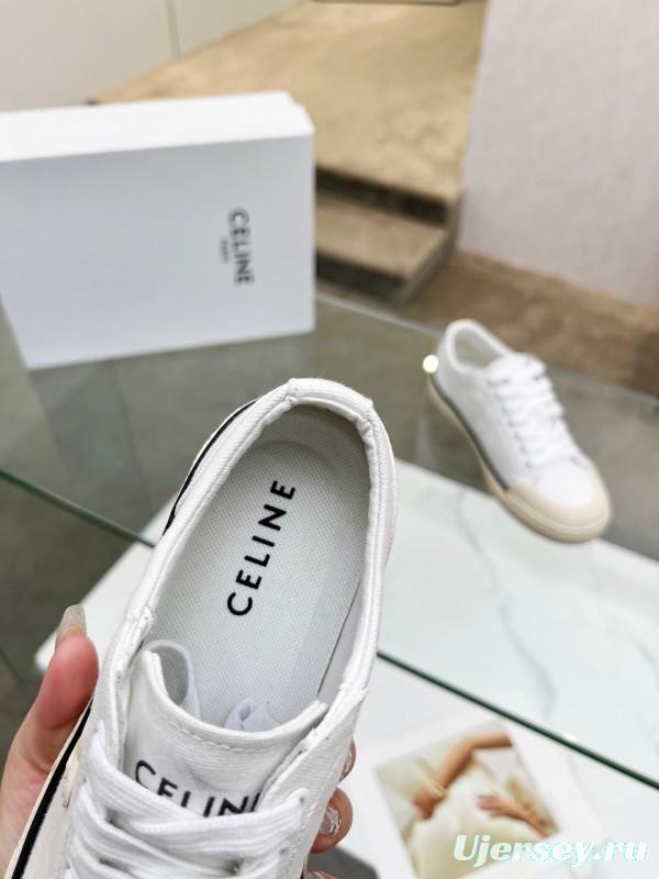 2025 Women Celine White Canvas Sneakers LY00210