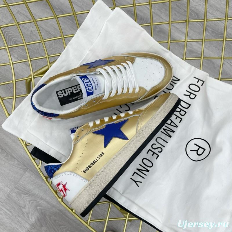 2024 Unisex GGDB Gold Blue White Leather Sneakers MJ00260