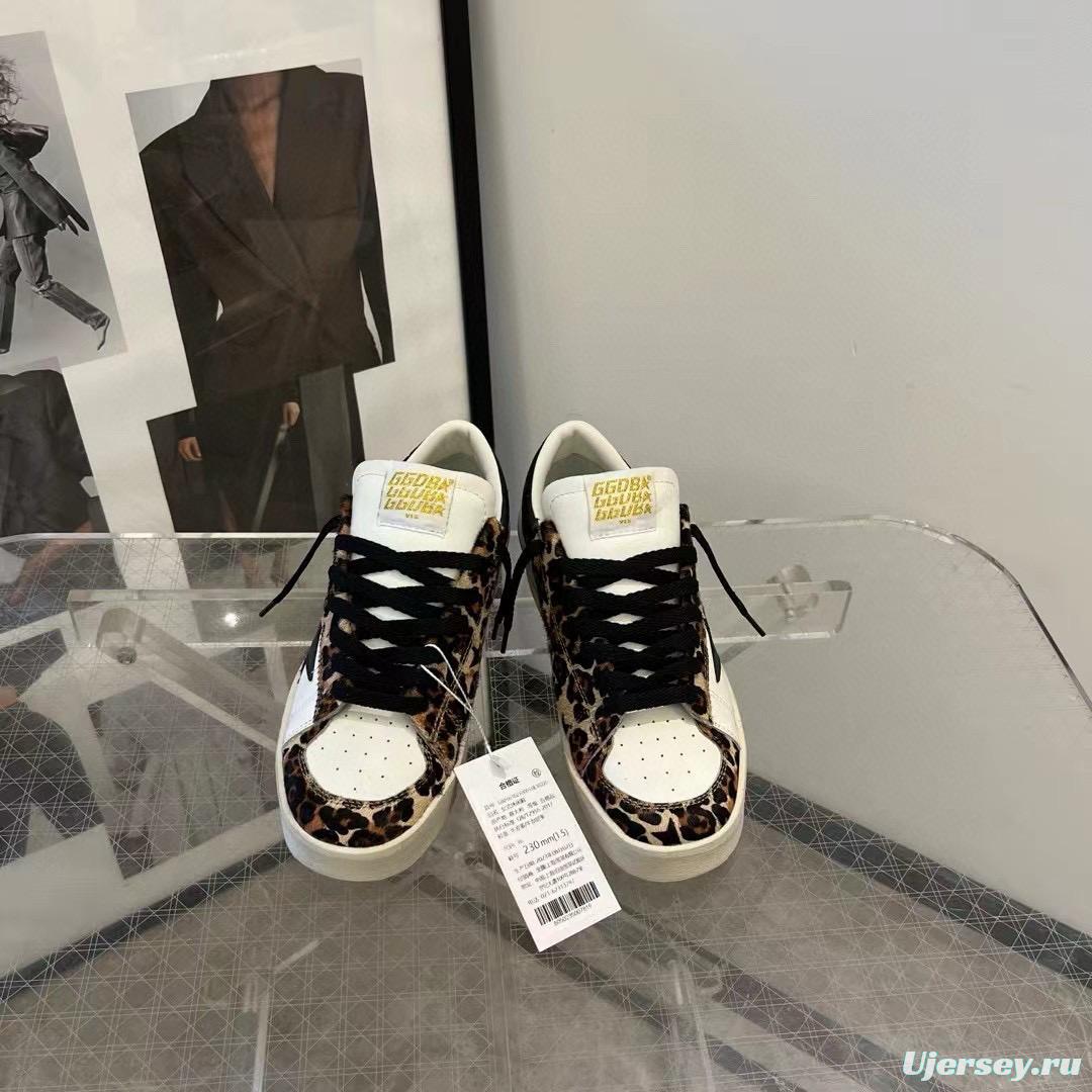 2024 Women GGDB White Leopard Leather Sneakers MJ00260