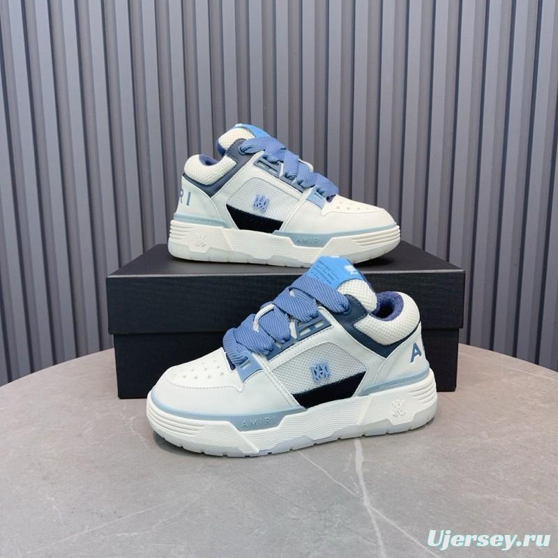 2024 Unisex Amiri Blue White Leather Sneakers MJ00360