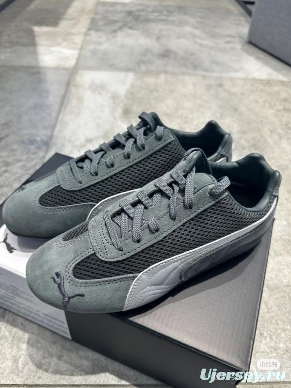 2025 Unisex Puma Cream Grey Suede Mesh Sneakers SPEEDCAT KFY00260