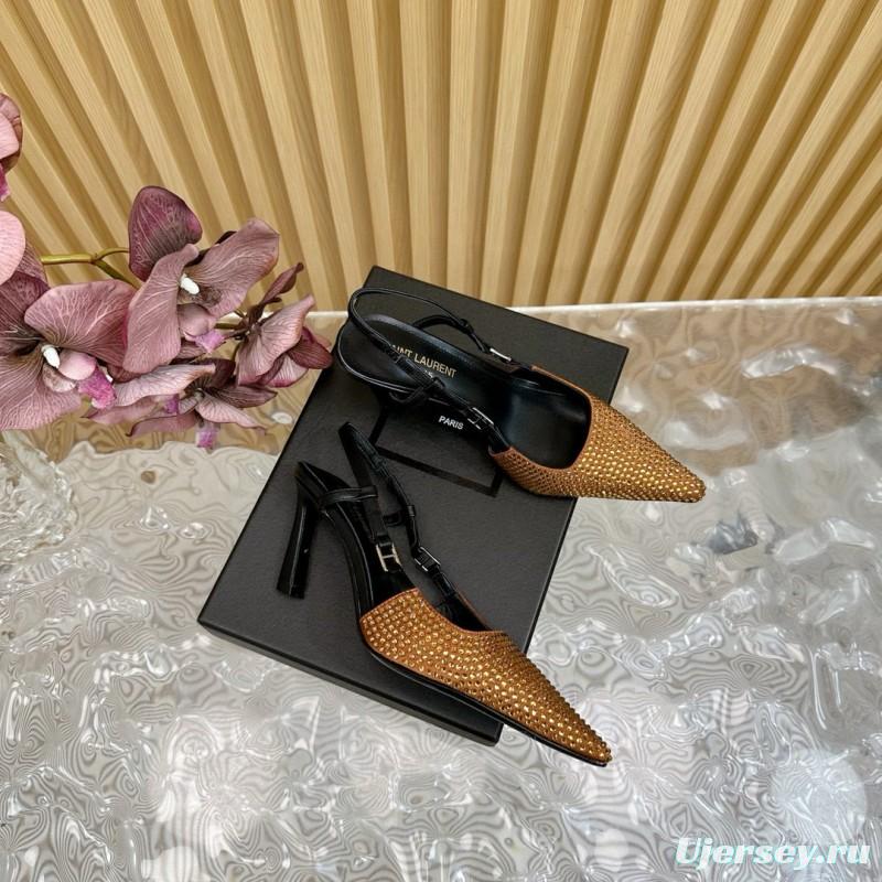 2024 Women Yves Saint Laurent Brown Leather High Heels