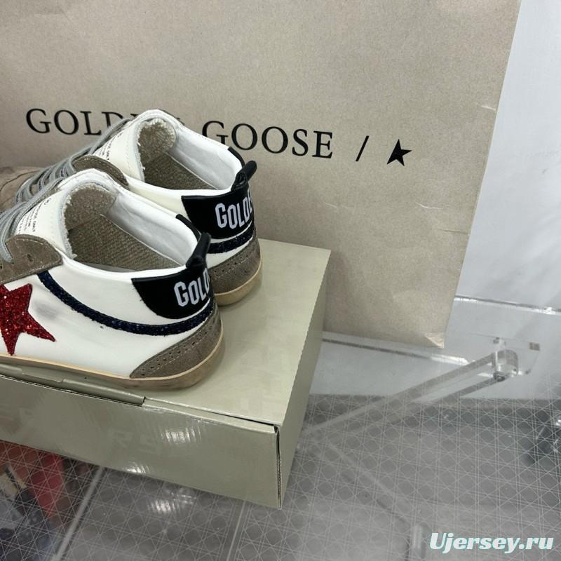 2024 Unisex GGDB White Red Glitter Suede Leather Sneakers MJ00300