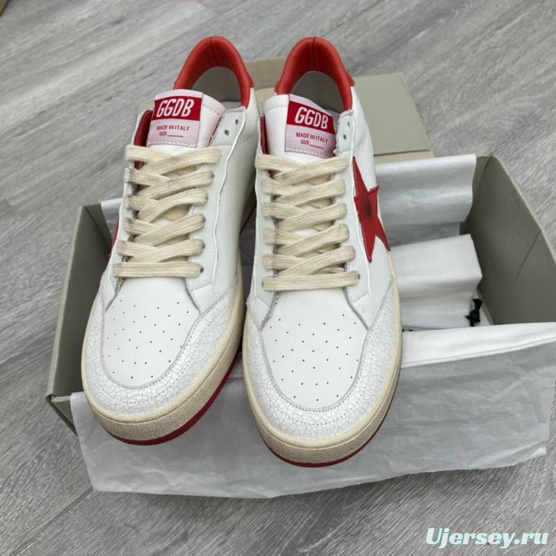 2024 Unisex GGDB White Red Leather Sneakers MJ00260