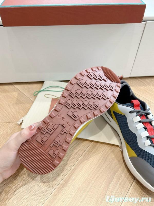 2024 Unisex Le Parmentier Yellow Navy Grey Knit Sneakers Top Version MJ00340