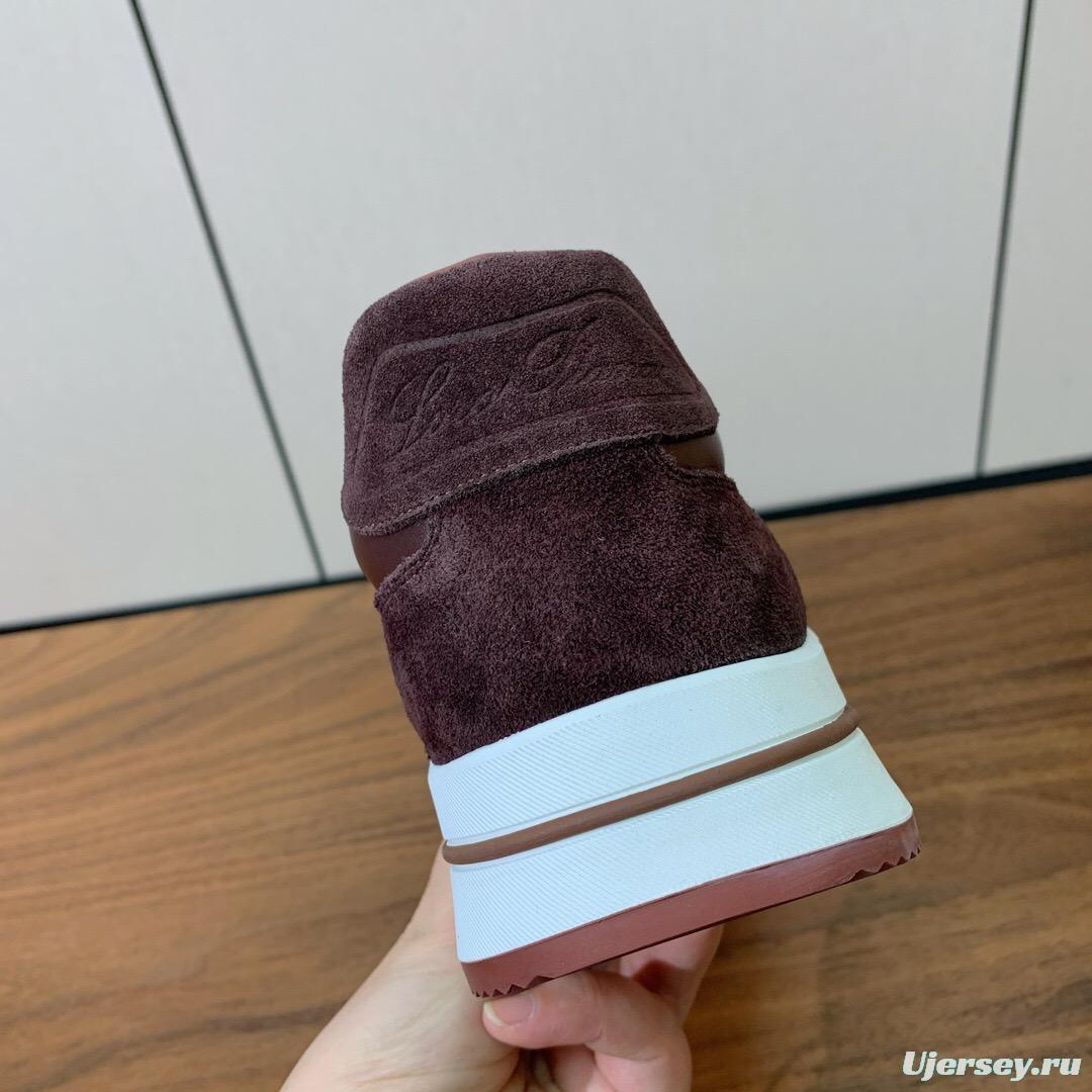 2025 Unisex Le Parmentier Brown Suede Leather Casual Sneakers