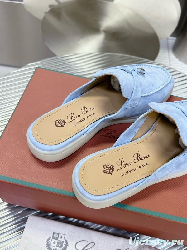 2024 Slippers LP Light Blue Suede Loafer MJ00270