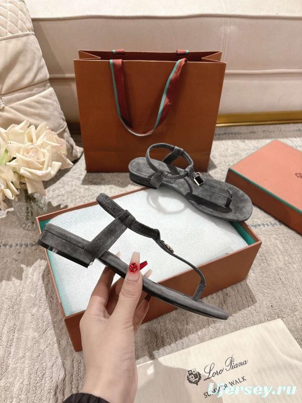 2025 LP Gray Suede Sandals