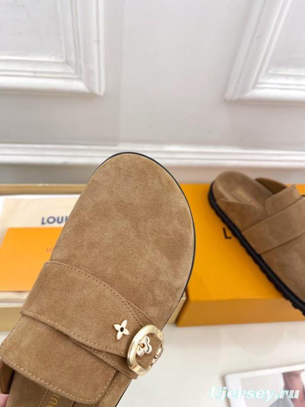 2025 Slippers LV Brown Suede Slippers