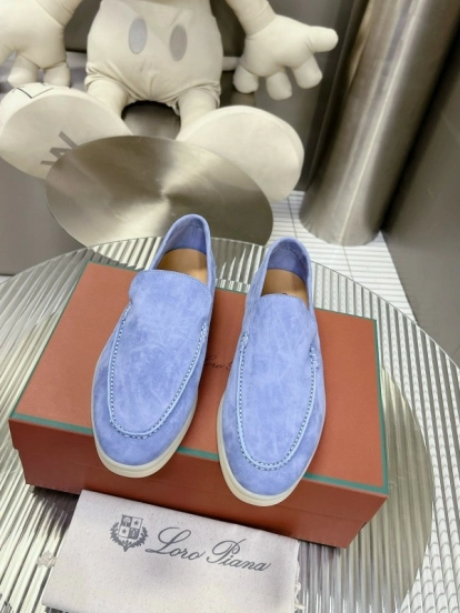 2024 Unisex LP Light Blue Suede Loafers MJ00270