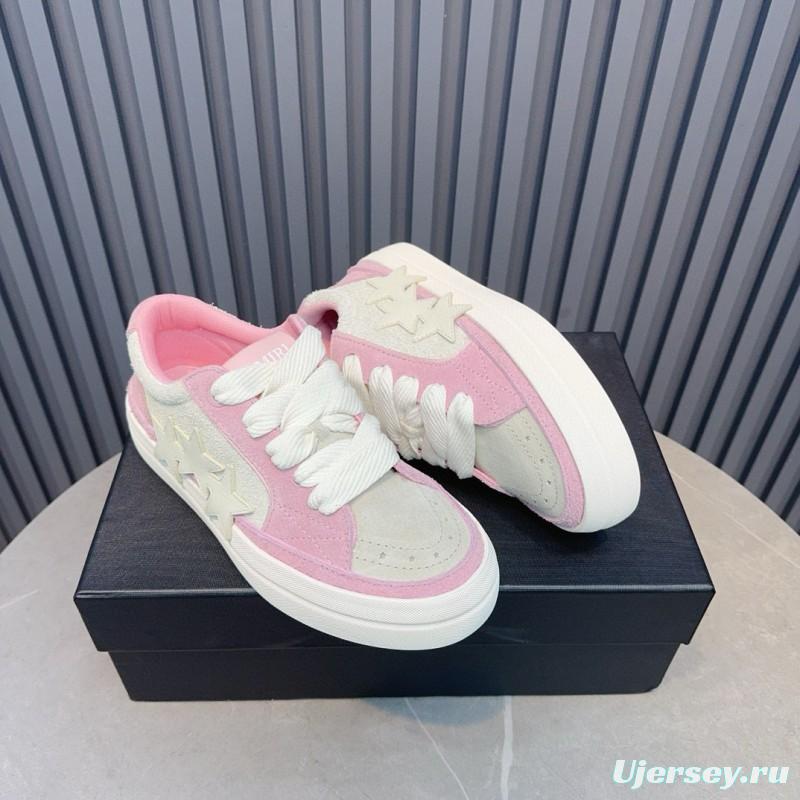 2024 Women Amiri Pink White Canvas Sneakers MJ00300