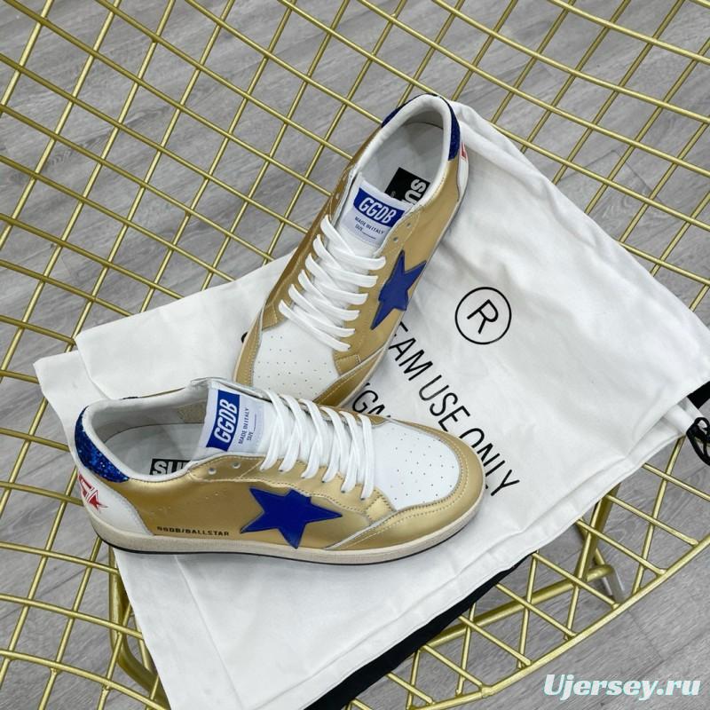 2024 Unisex GGDB Gold Blue White Leather Sneakers MJ00260