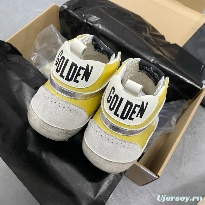 2024 Unisex GGDB Yellow White Leather Suede High Top Sneakers MJ00300