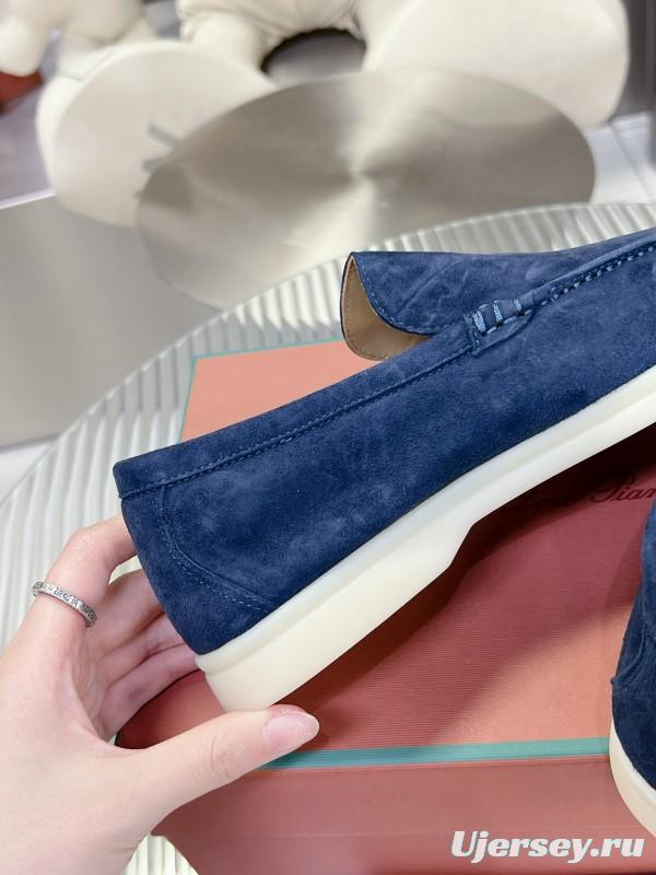 2024 Unisex Le Parmentier Blue Suede Loafers MJ00270