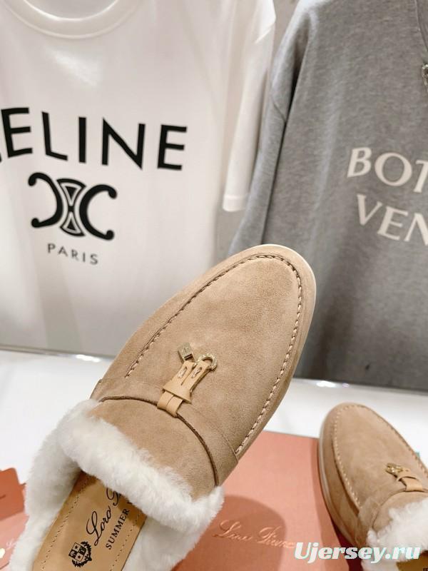 2024 Slippers LP Beige Suede Shearling MJ00310
