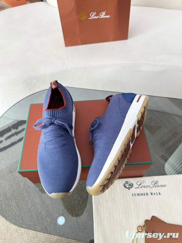 2024 Men Le Parmentier Blue Wool Knit Sneakers MJ00330