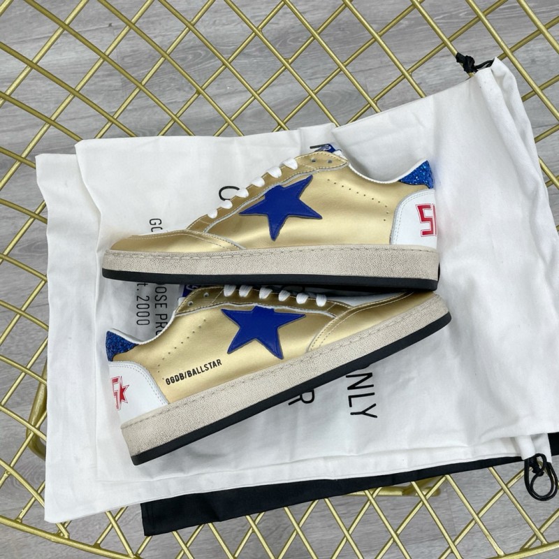 2024 Unisex GGDB Gold Blue White Leather Sneakers MJ00260