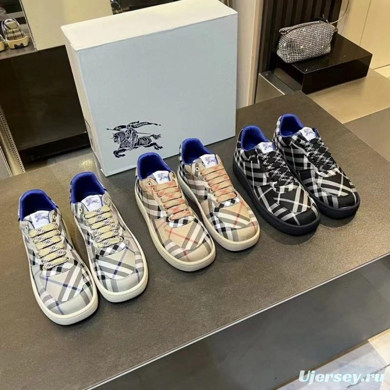 2024 Unisex Burberry Beige Black White Leather Casual Shoes MJ00330