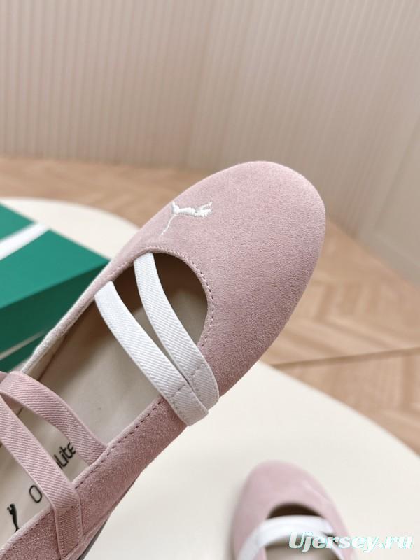 2025 Women PUMA Light Pink Suede Ballet Shoes