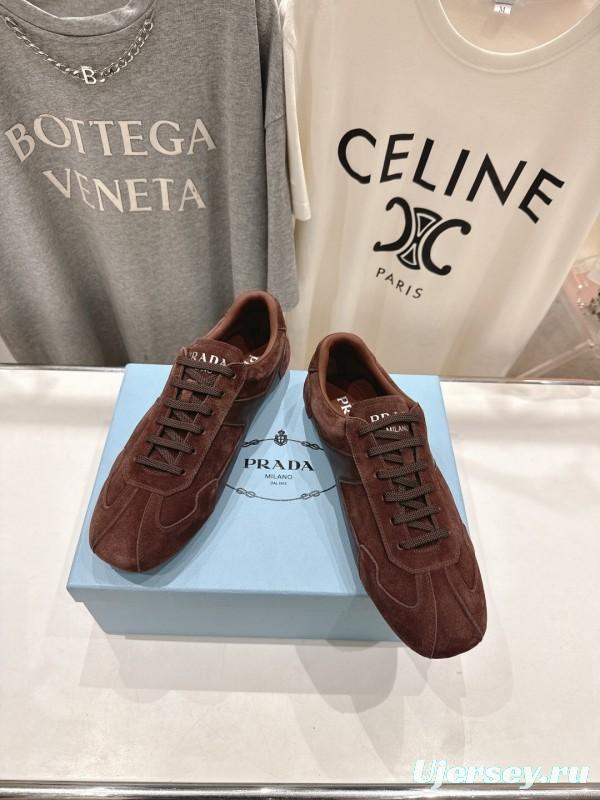 2025 Unisex Prada Brown Suede Casual Shoes