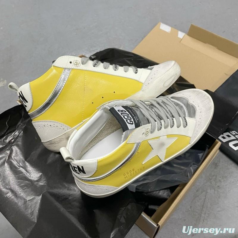 2024 Unisex GGDB Yellow White Leather Suede High Top Sneakers MJ00300