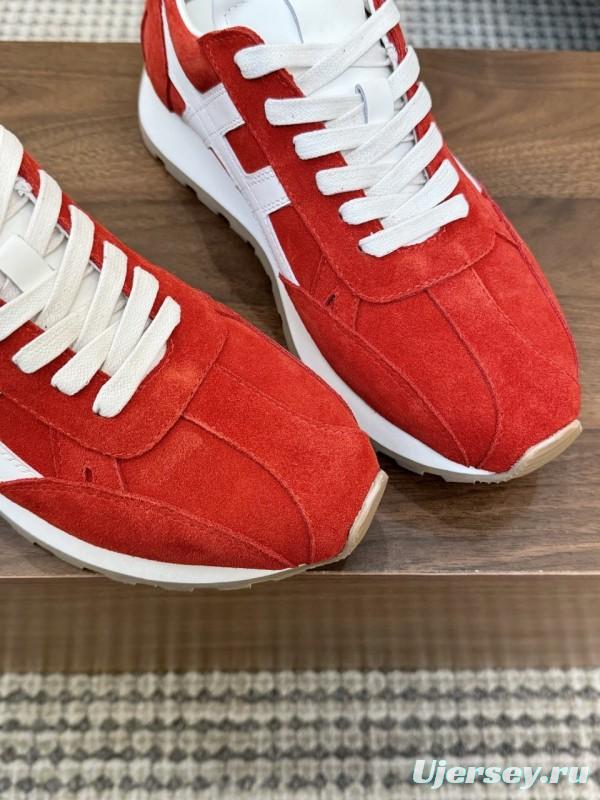 2025 Unisex HOGAN Red White Suede Sneakers