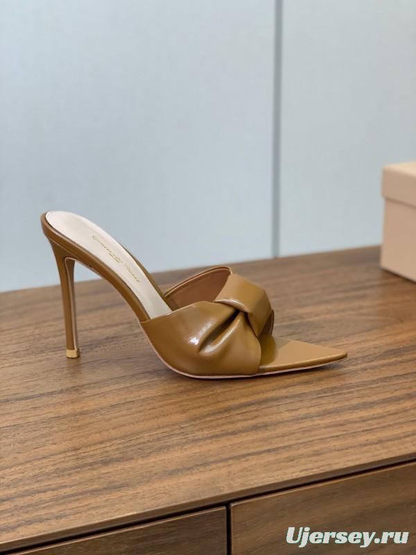 2025 Women Gianvito Rossi Brown Leather Stiletto Heels
